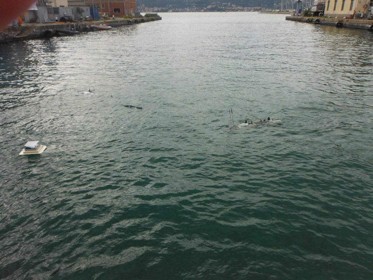 EURATHLON 2015 marina field-test area with SPARUS II operating in the water.
